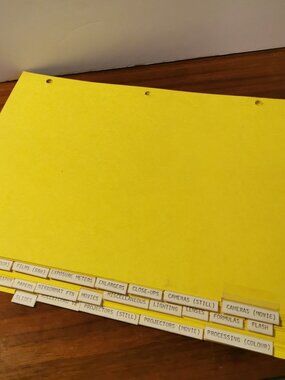 Vintage Set of 23 File Dividers w/Photography Tabs Ephemera Stationery Paper